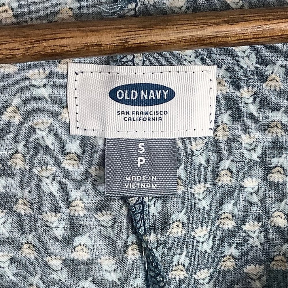 3/$25 Old Navy Teal Floral V-Neck Shift Dress - Picture 5 of 6